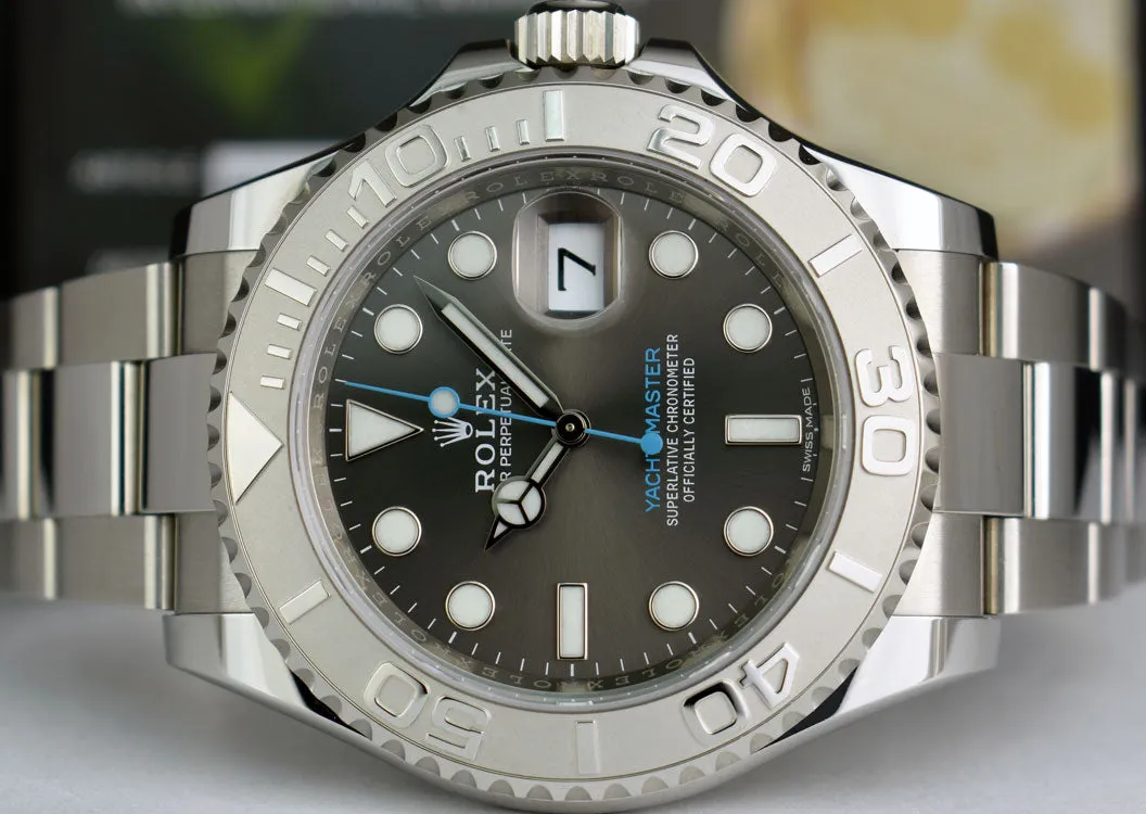 ROLEX Platinum & Stainless Steel Yachtmaster Rhodium Dial Model 116622