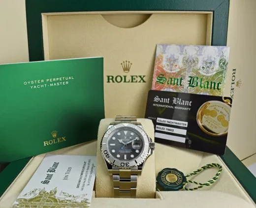 ROLEX Platinum & Stainless Steel Yachtmaster Rhodium Dial Model 116622