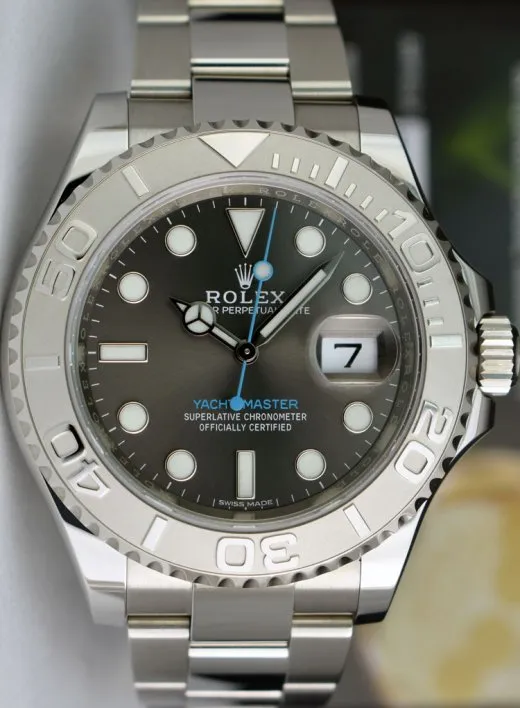 ROLEX Platinum & Stainless Steel Yachtmaster Rhodium Dial Model 116622