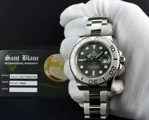 ROLEX Platinum & Stainless Steel Yachtmaster Rhodium Dial Model 116622