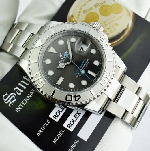 ROLEX Platinum & Stainless Steel Yachtmaster Rhodium Dial Model 116622