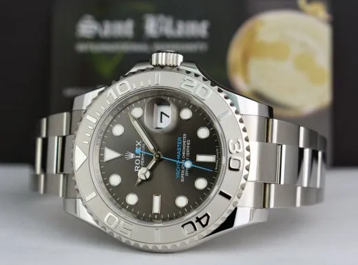 ROLEX Platinum & Stainless Steel Yachtmaster Rhodium Dial Model 116622