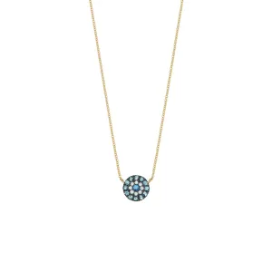 Round Evil Eye Necklace (Sapphire Blue)