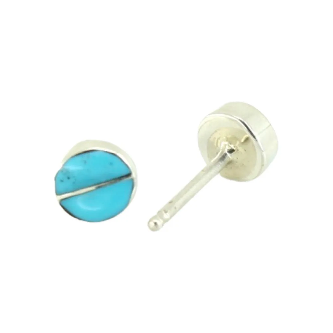 Round Turquoise Rain Studs