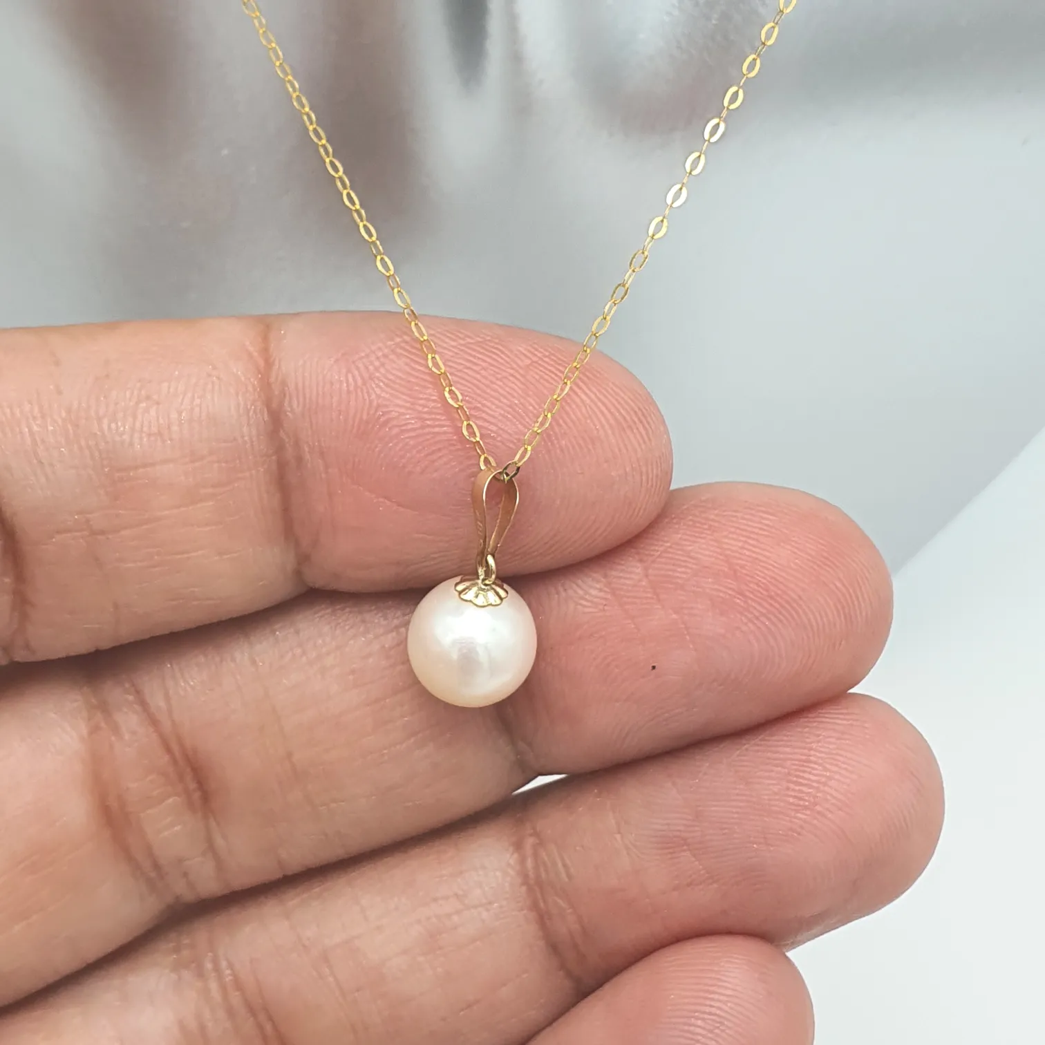 Saltwater Cultured Pearl Necklace, 18k Yellow Gold