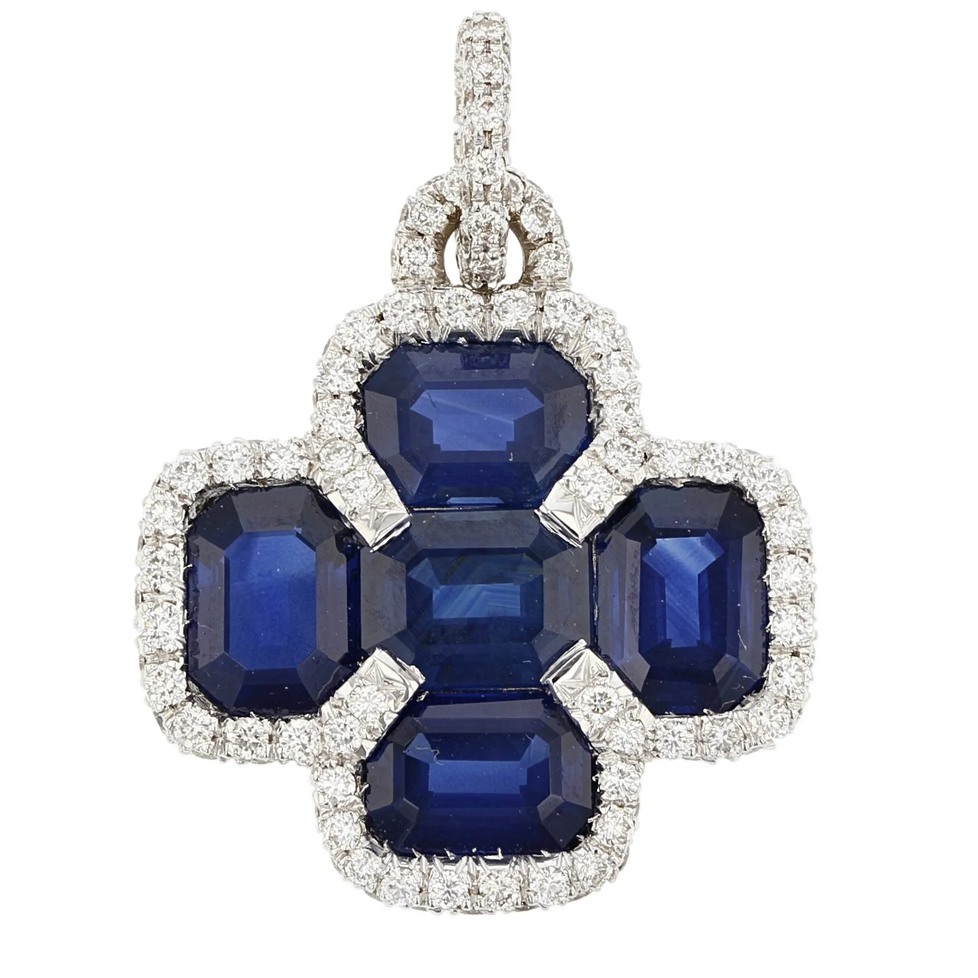 Sapphire & Diamond Cross Pendant