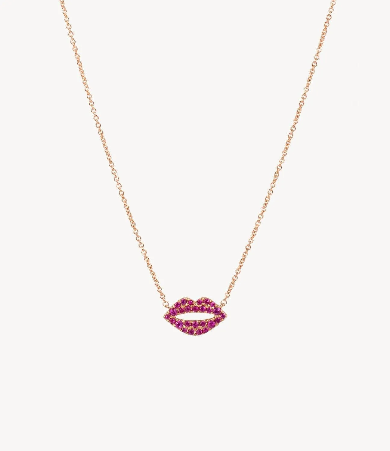 Scarlett's Pink Sapphire Kiss Necklace