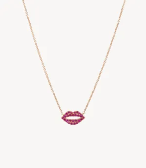 Scarlett's Pink Sapphire Kiss Necklace