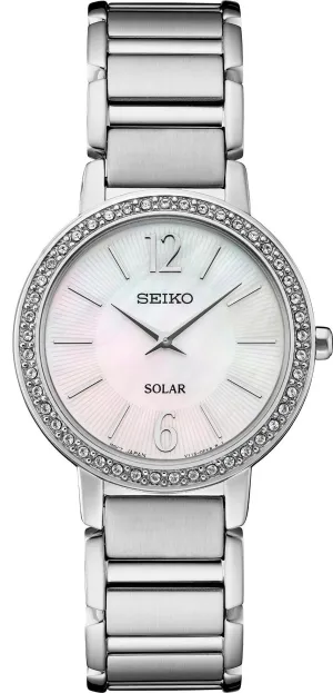 Seiko Essentials Ladies Solar Mother-of-Pearl Dial Watch SUP467