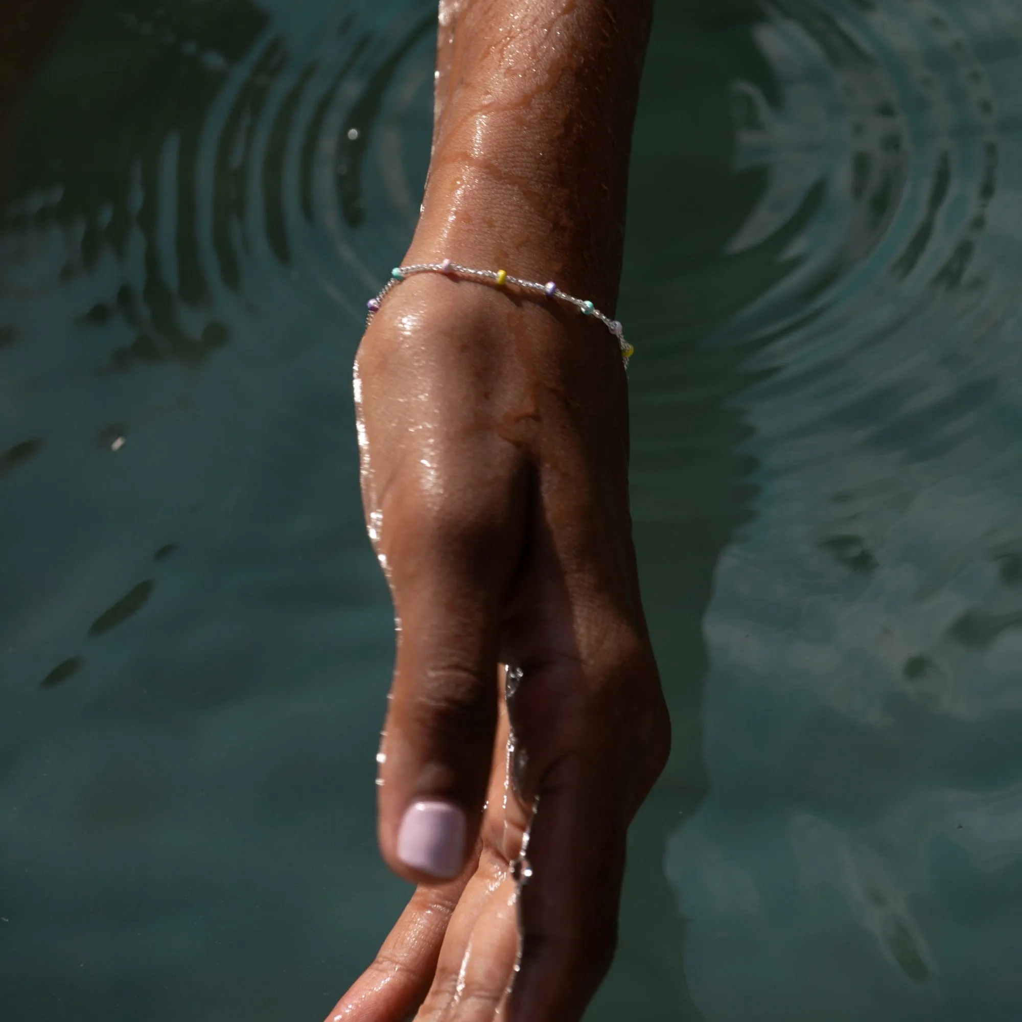 Silver Rainbow Satellite Chain Bracelet