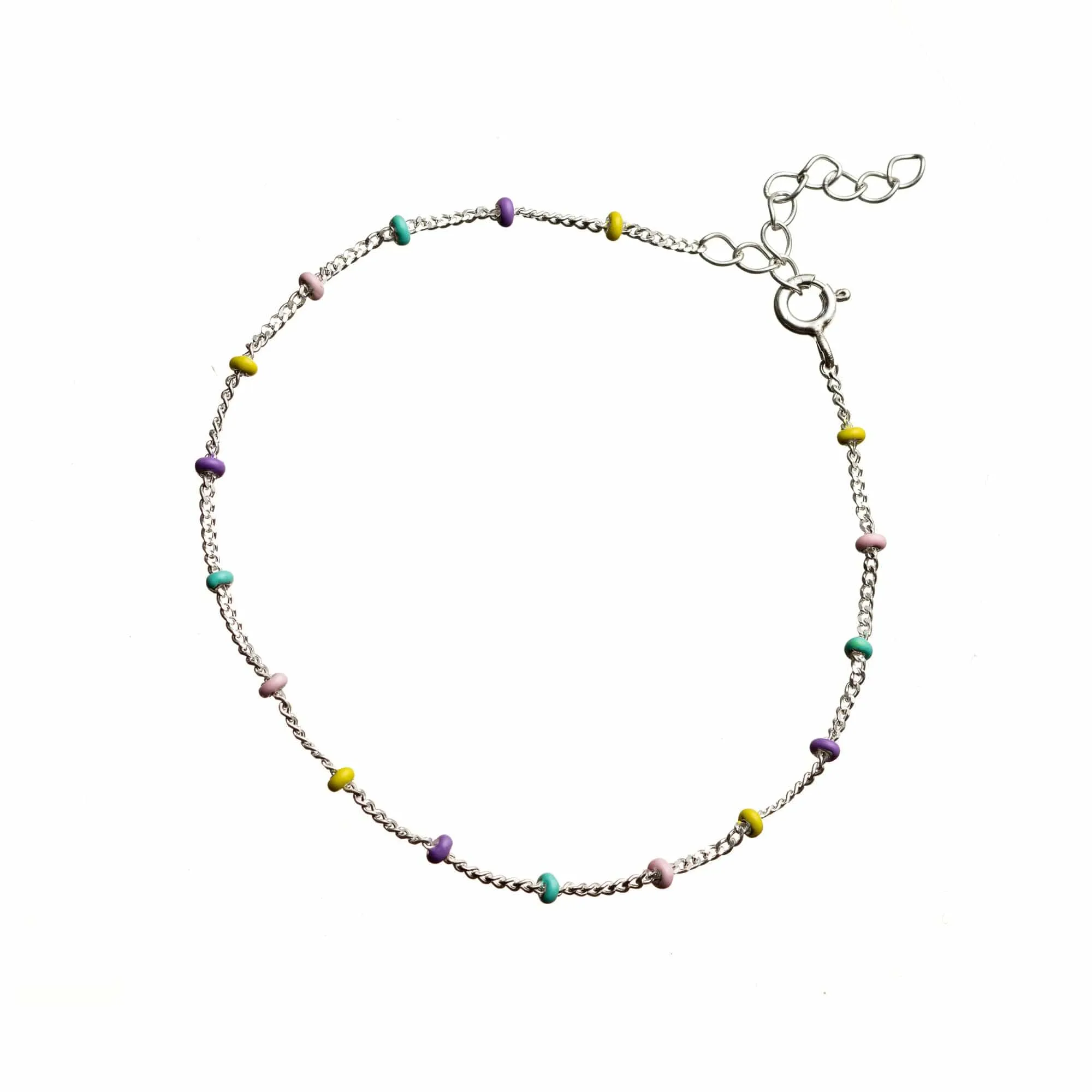 Silver Rainbow Satellite Chain Bracelet