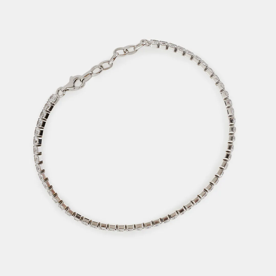 Silver Tennis Chain Bracelet