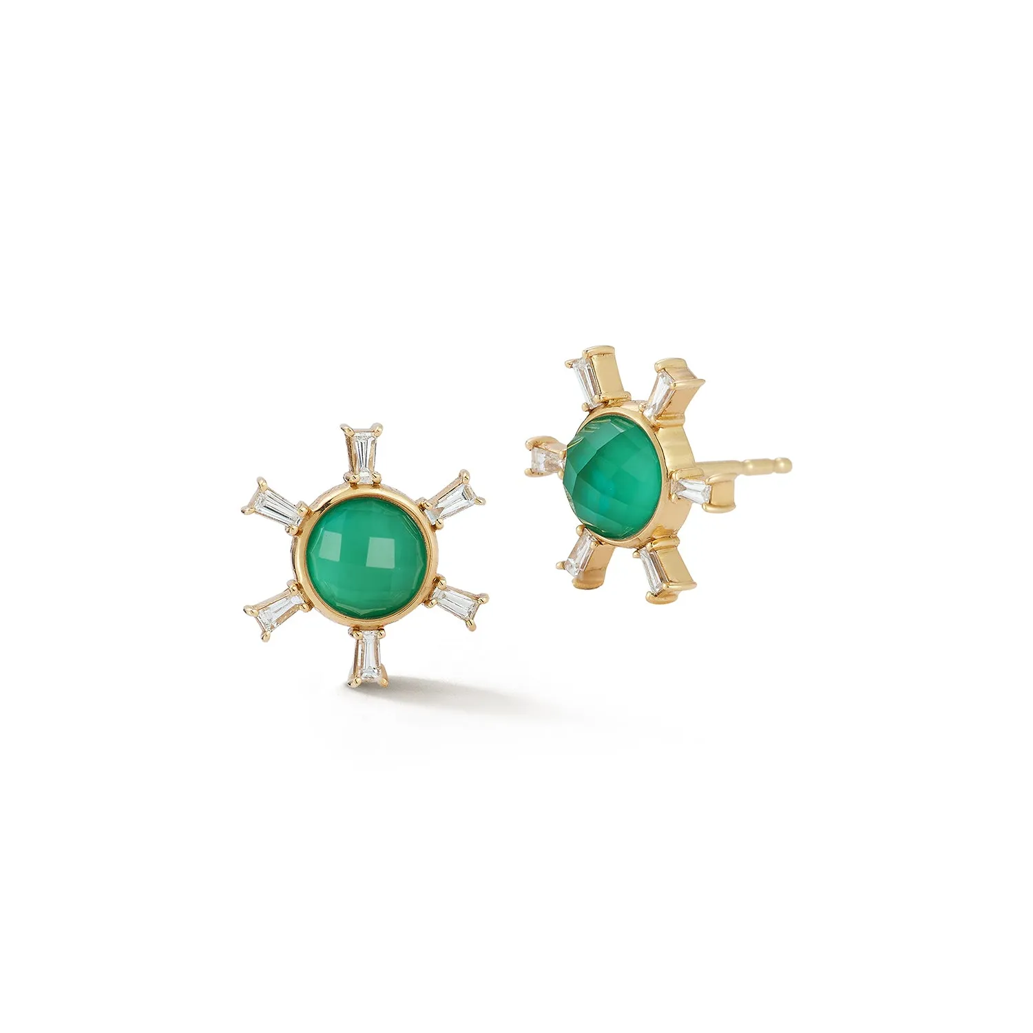 Starburst Studs - Green Jade