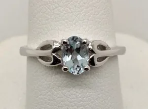 Sterling Silver Created Aquamarine Ring