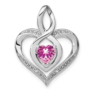 Sterling Silver Gemstone and Diamond Heart Infinity Pendants