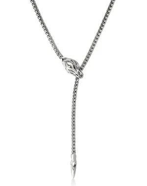 Sterling Silver White Naga Necklace 23 inch