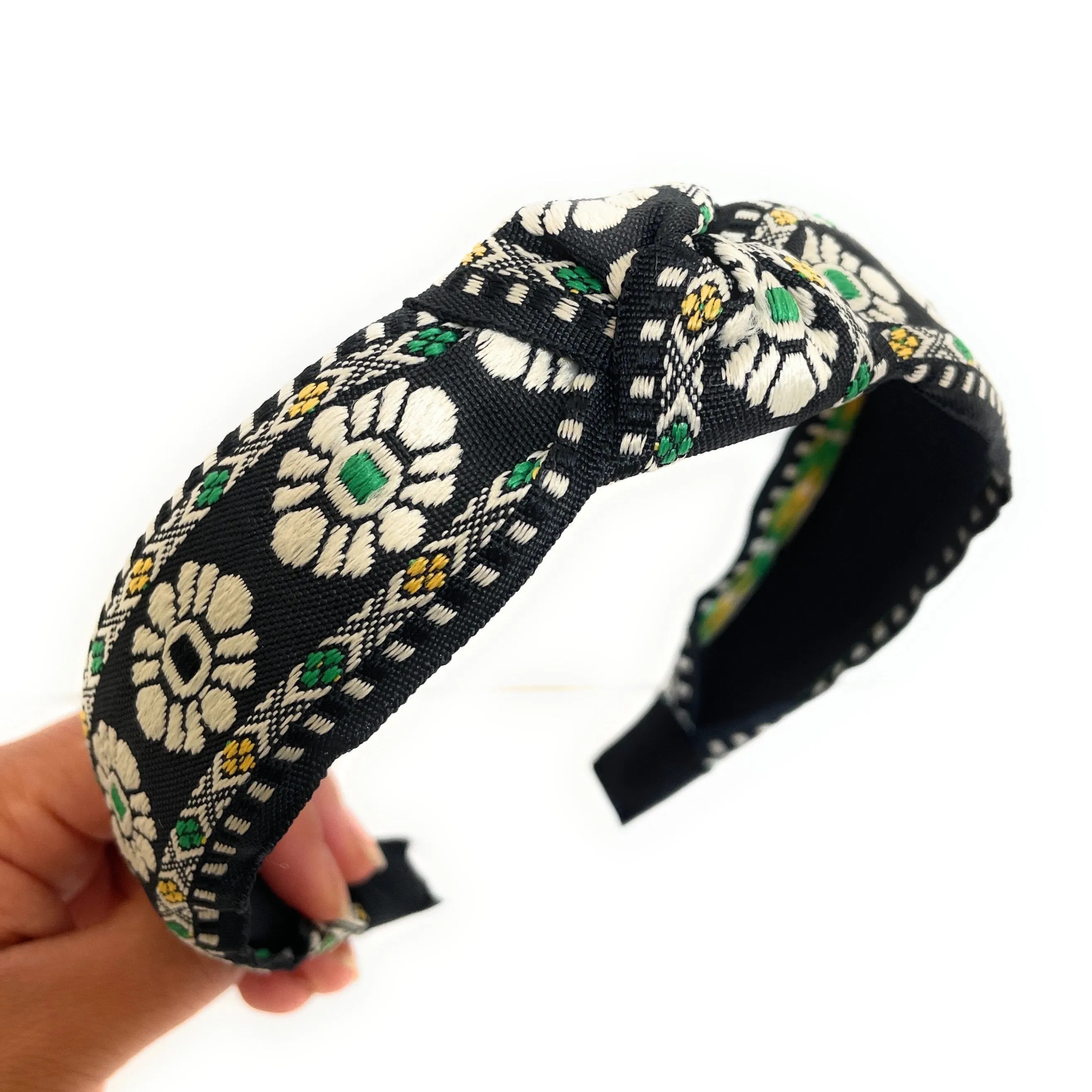 Sunflower Embroidered Knot Headband