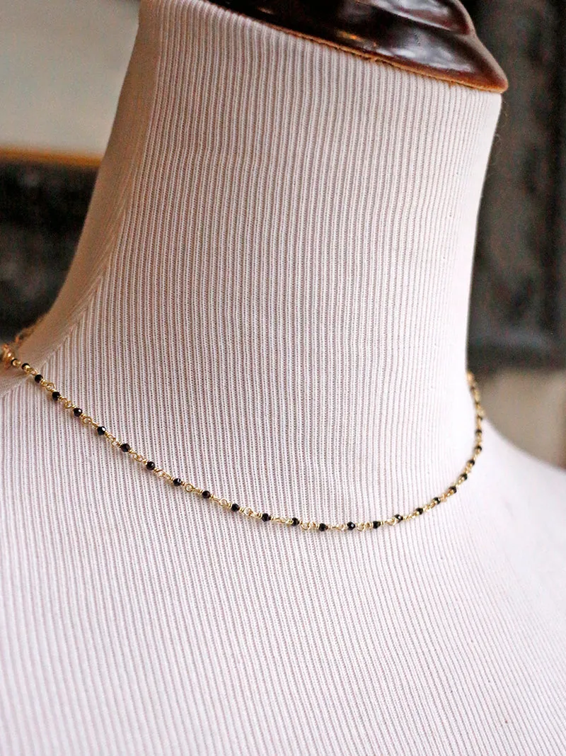 Susan Rifkin Tiny Wire Wrapped Spinel   Paperclip Necklace | Gold Filled