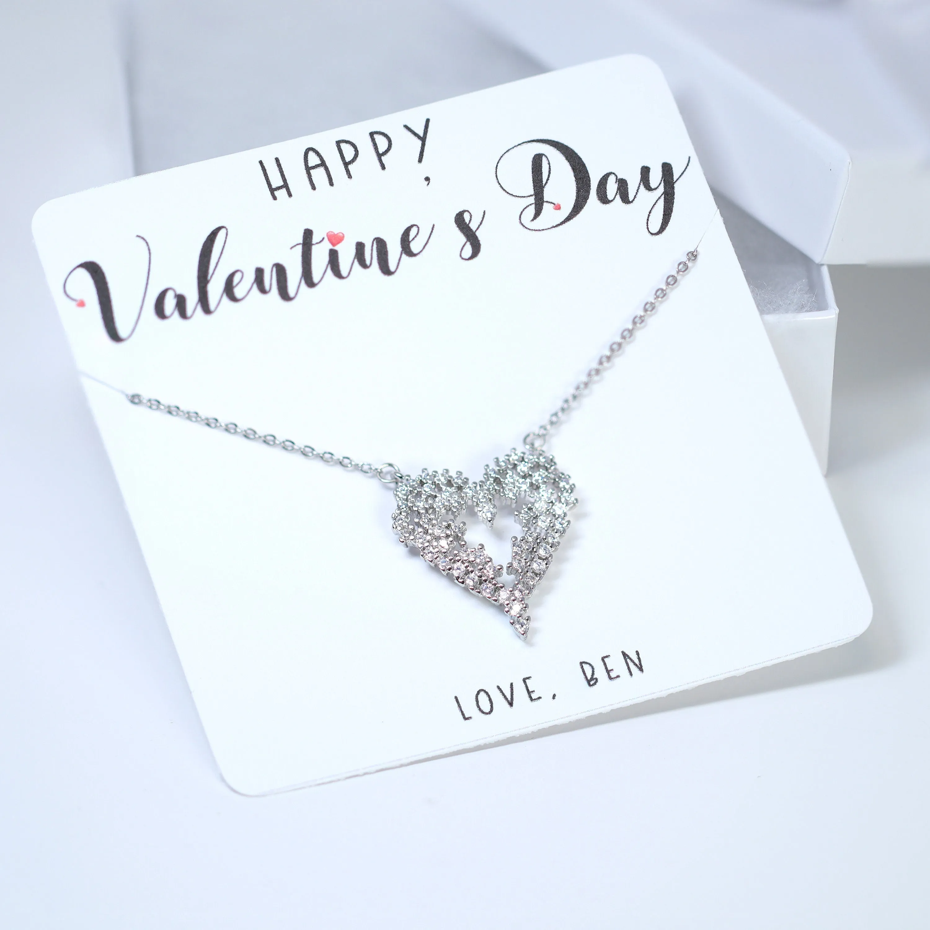 Swarovski Crystal Mesmerizing Shinny Heart shape Necklace , Valentine's Day Gift For Her, Galentine's Day,  Statement Necklace Cz