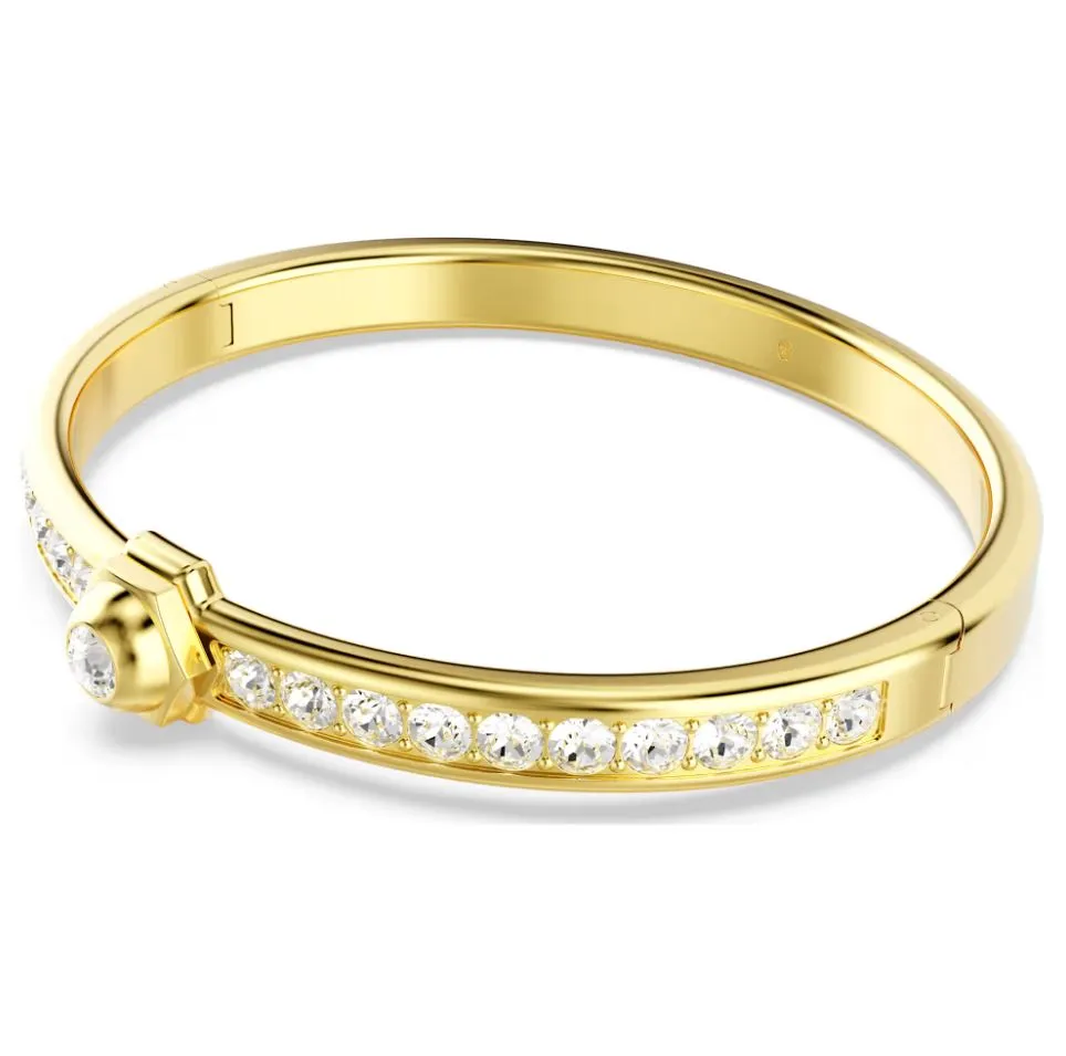 Swarovski Numina Bangle Bracelet - Round cut, White, Gold-tone plated