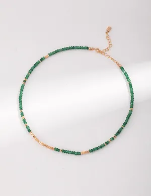 Synthetic Emerald Beaded Necklace