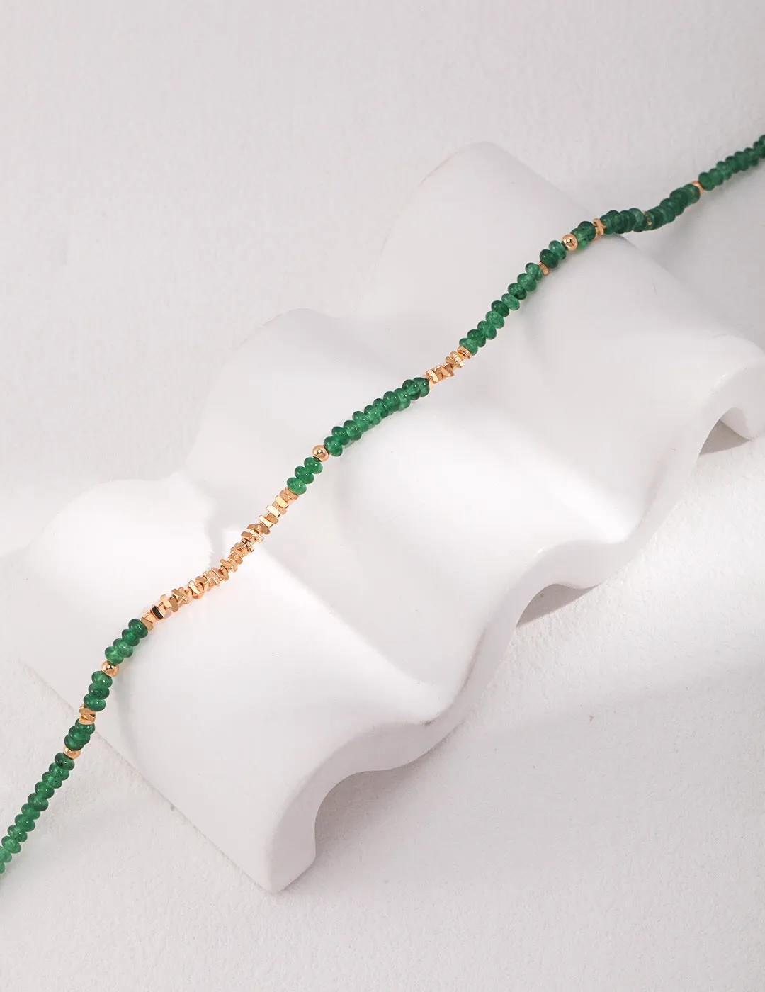 Synthetic Emerald Beaded Necklace