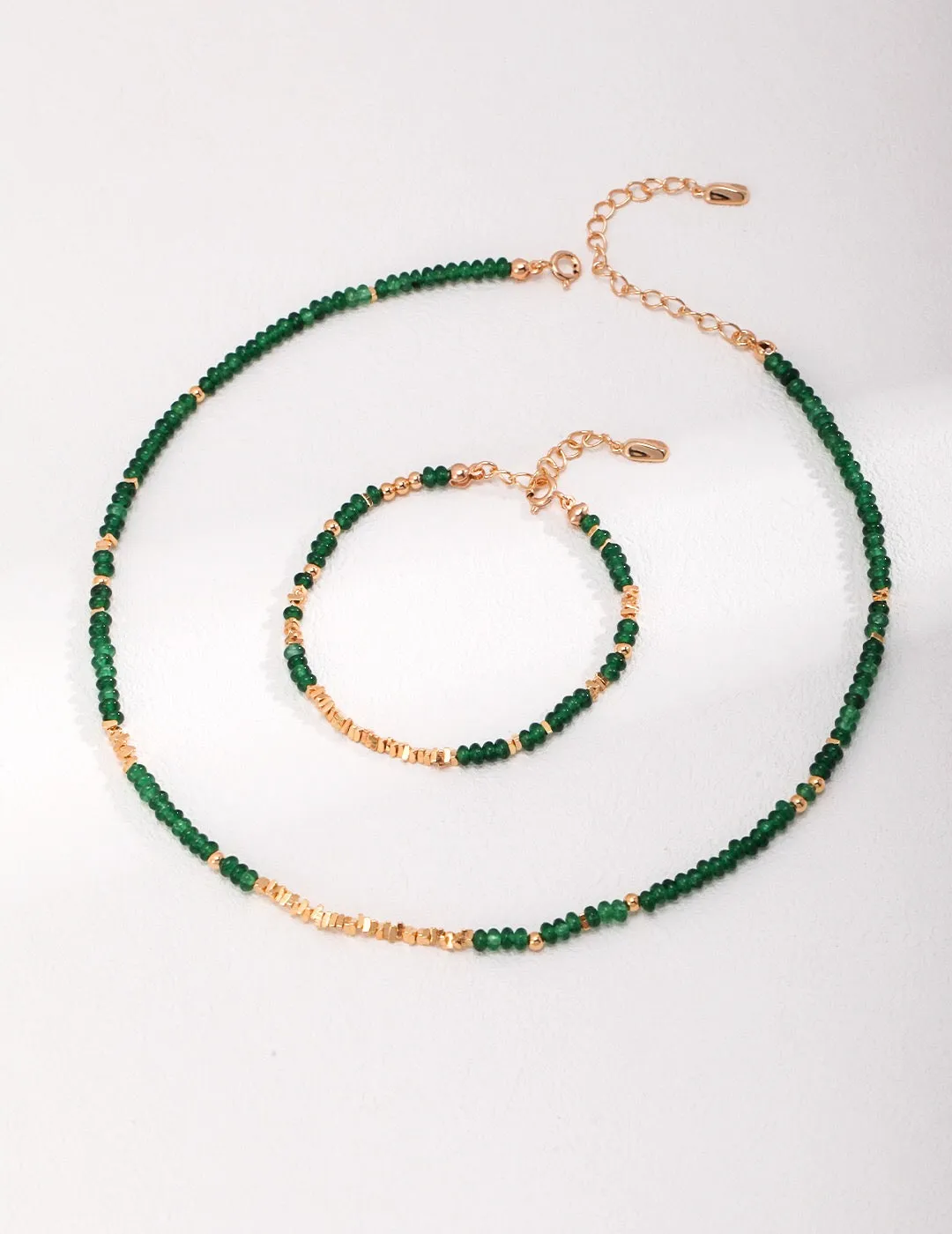 Synthetic Emerald Beaded Necklace