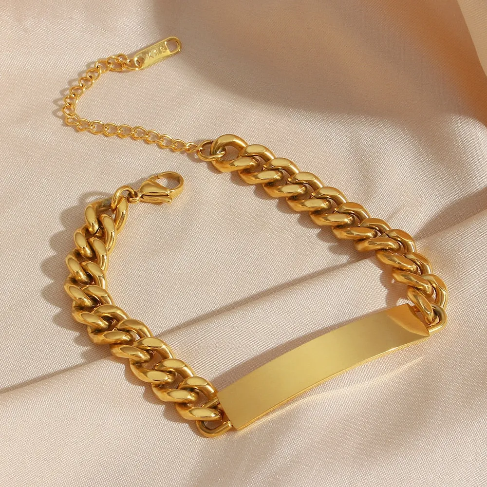 TEEK - Fine Polished Plate Chain Bracelet