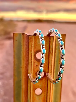 The Arizona Silver & Turquoise Hoop Earring