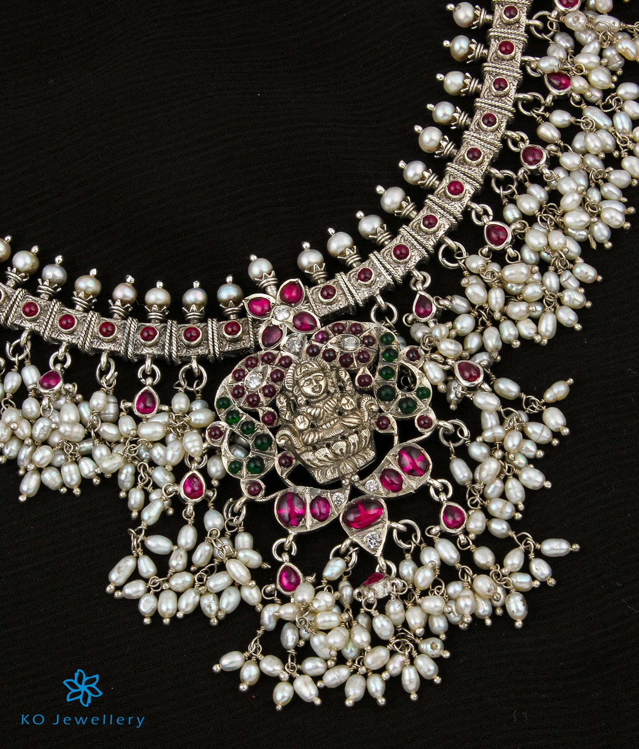 The Bhairavi Silver Lakshmi Guttapusalu Necklace