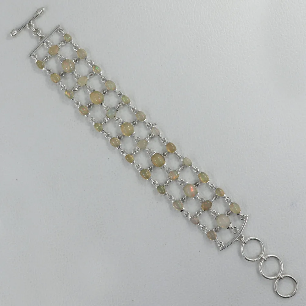 Trendy Design Rainbow Moonstone Three Layers Bracelet