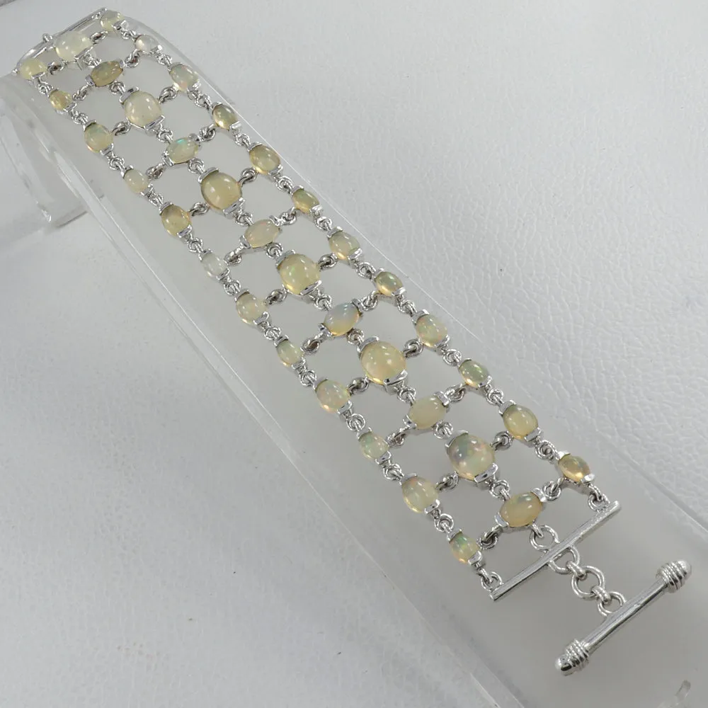 Trendy Design Rainbow Moonstone Three Layers Bracelet