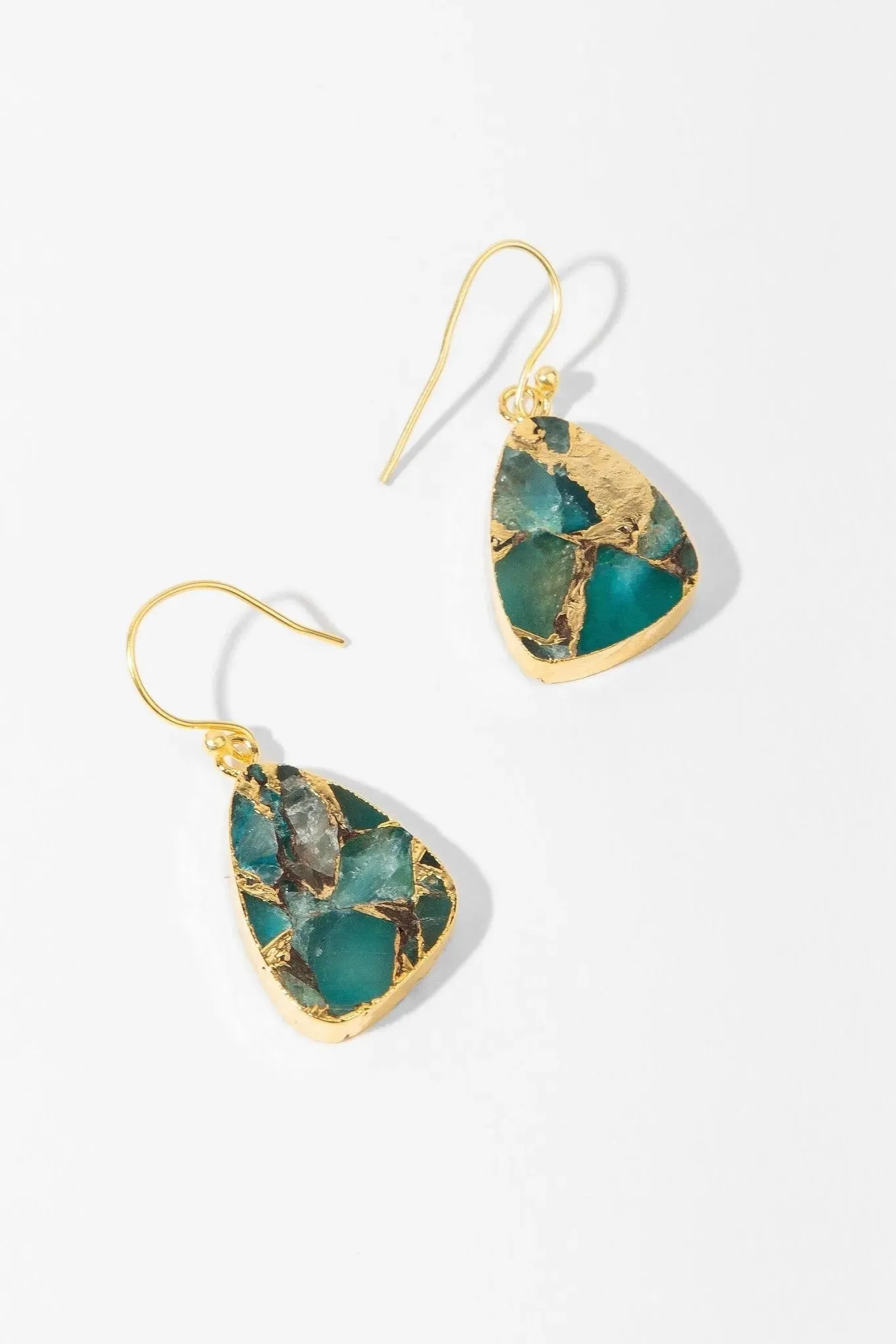 Triangle Gemstone Mixed Mojave Earrings