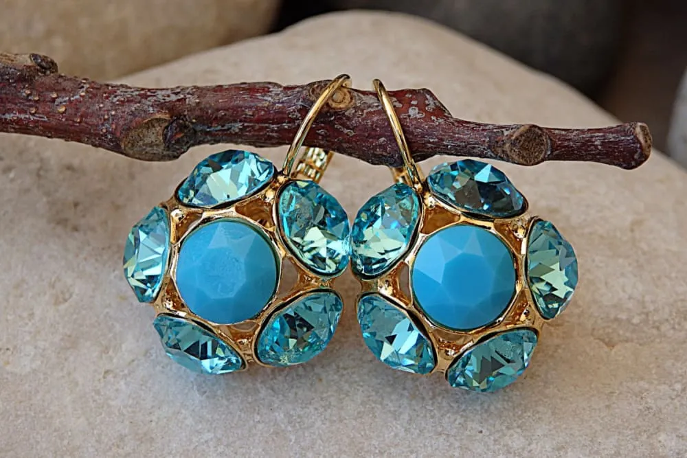 Turquoise Halo Earrings