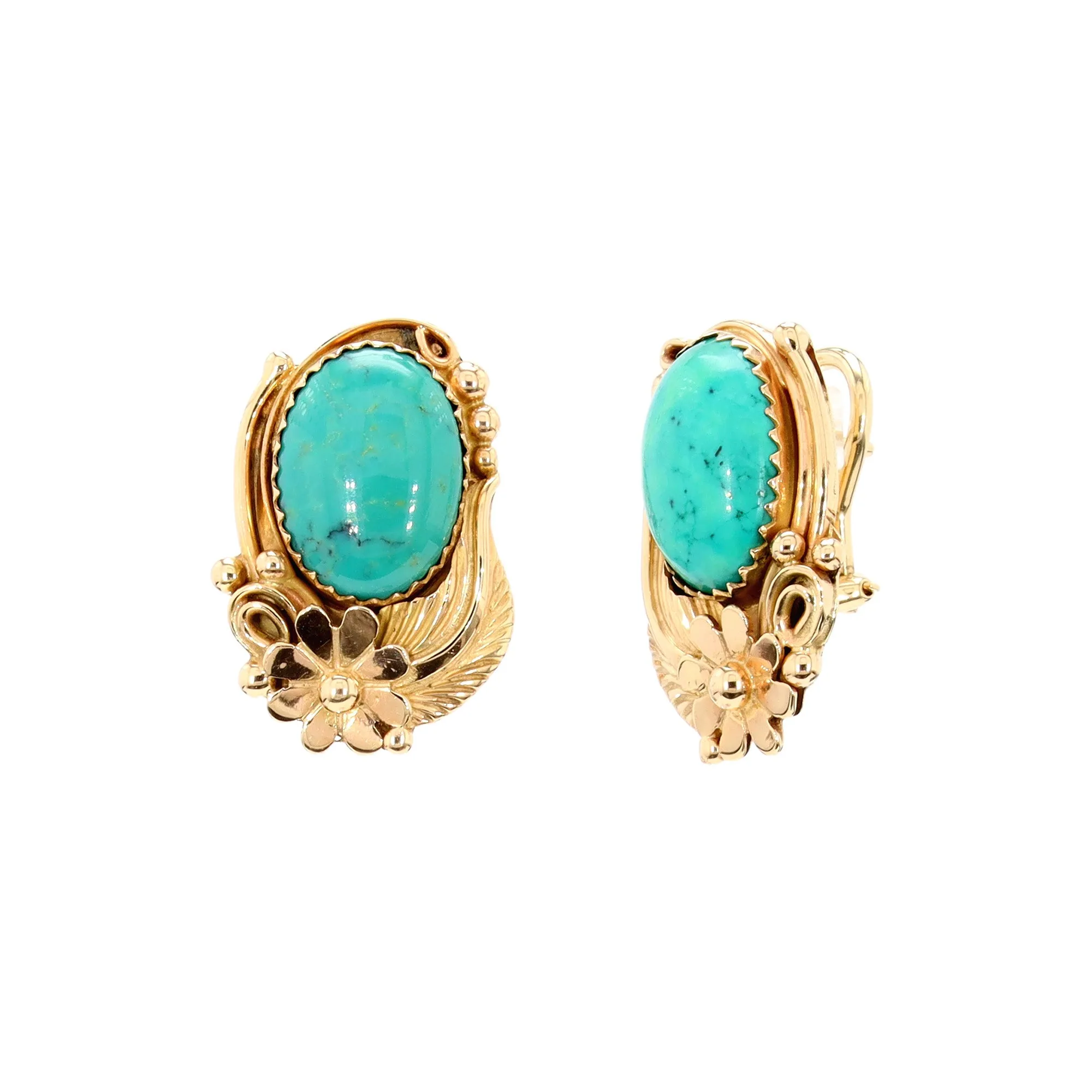 Turquoise Omega-Back Earrings