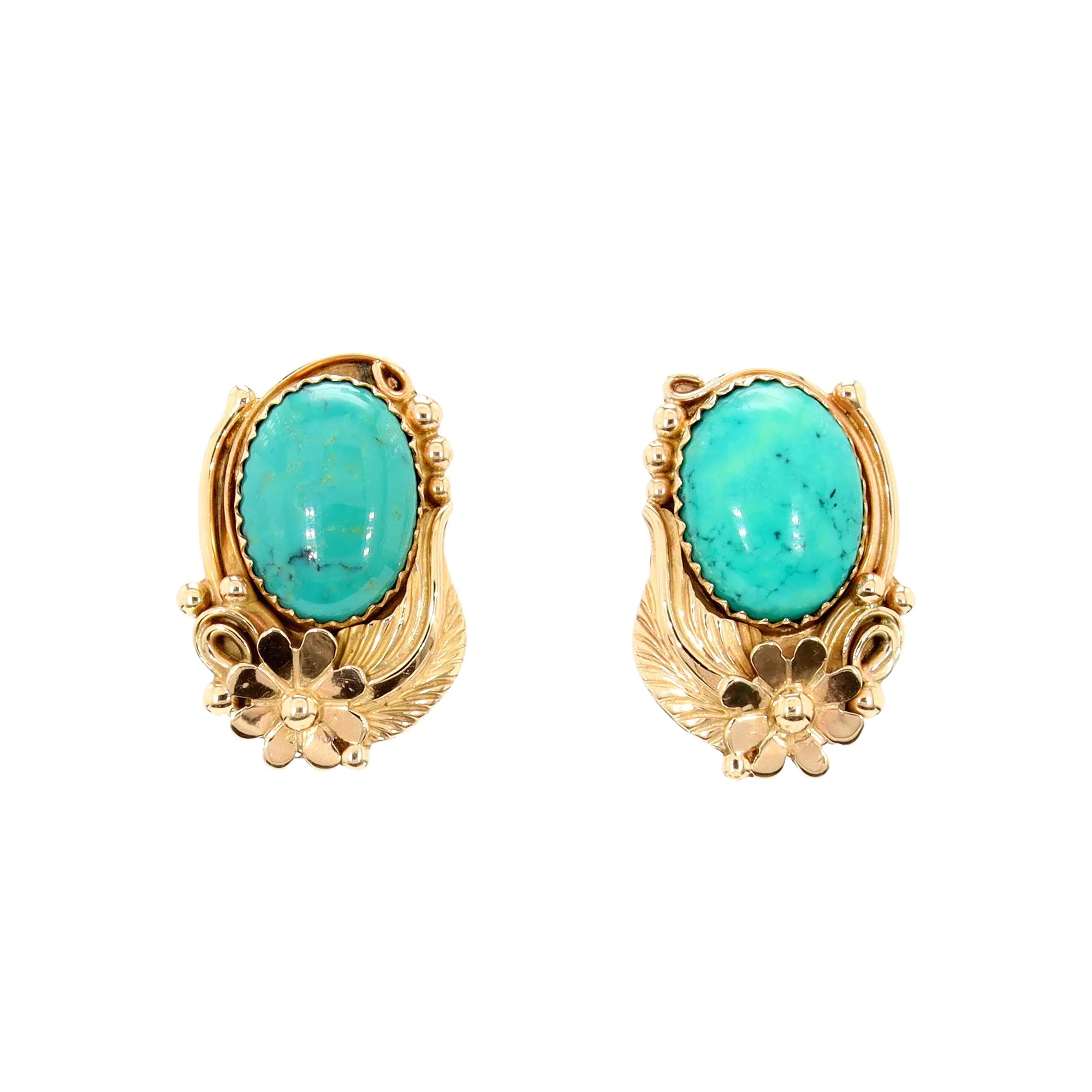 Turquoise Omega-Back Earrings