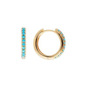 TURQUOISE PAVE MIDI HOOPS