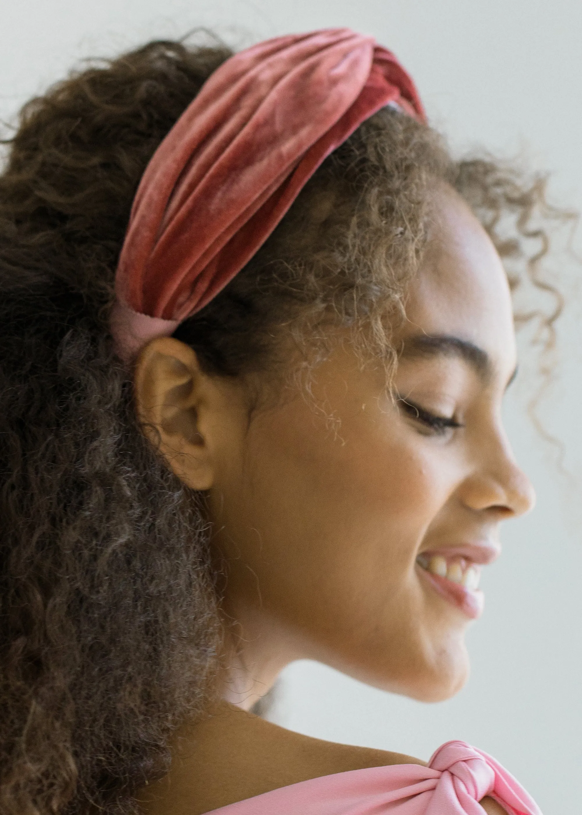 Twist Headband in Velvet -- Antique Rose