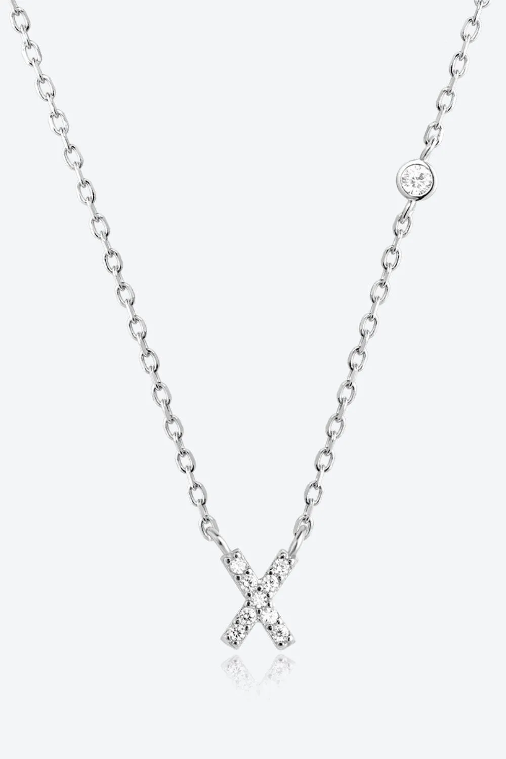 V To Z Zircon 925 Sterling Silver Necklace