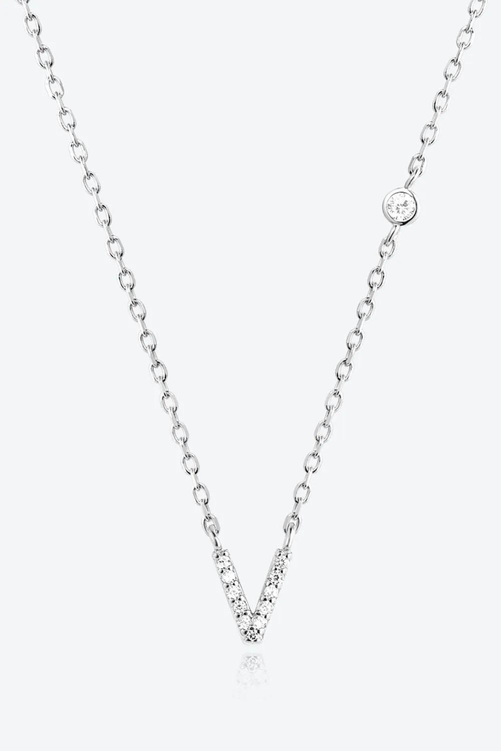 V To Z Zircon 925 Sterling Silver Necklace