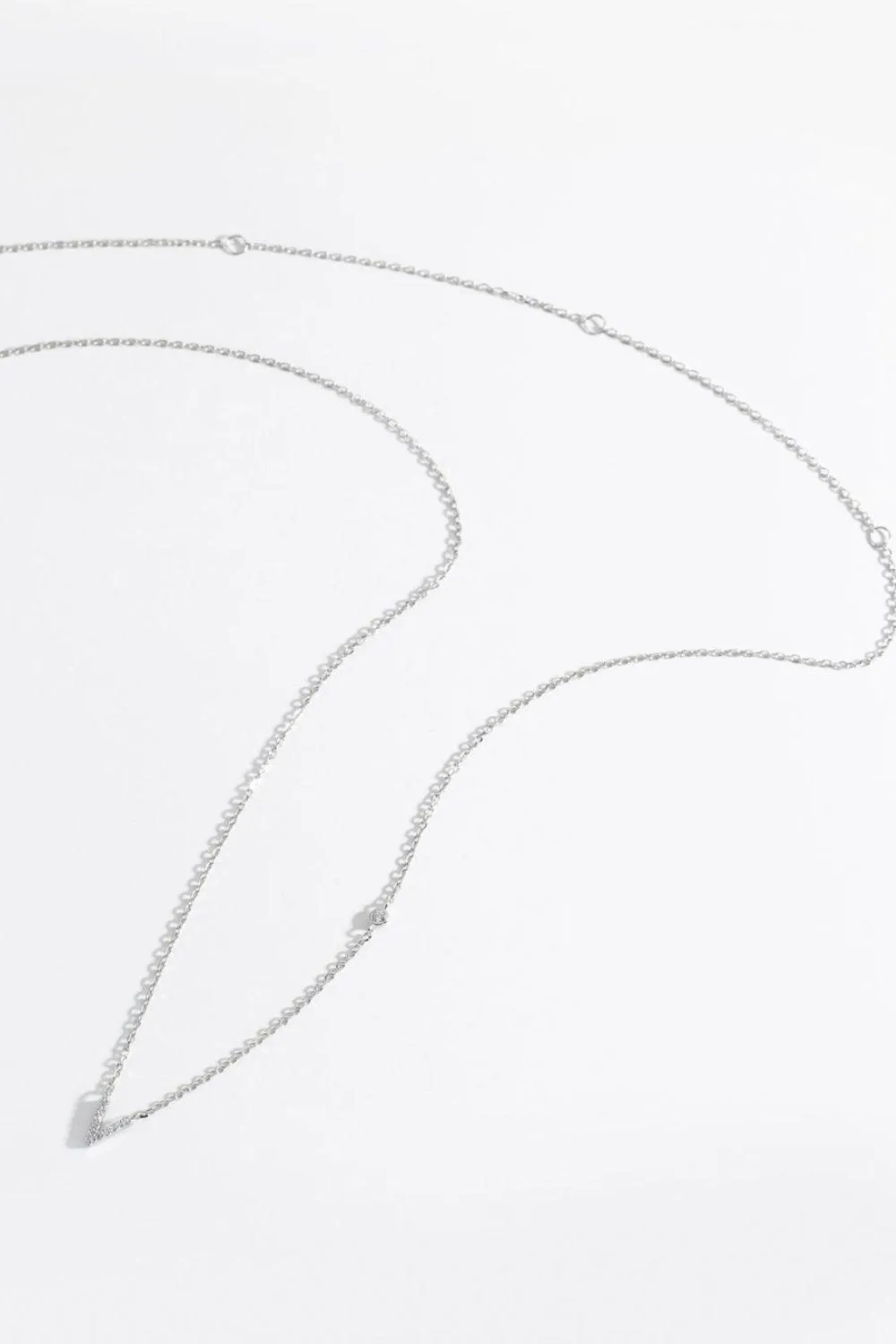 V To Z Zircon 925 Sterling Silver Necklace