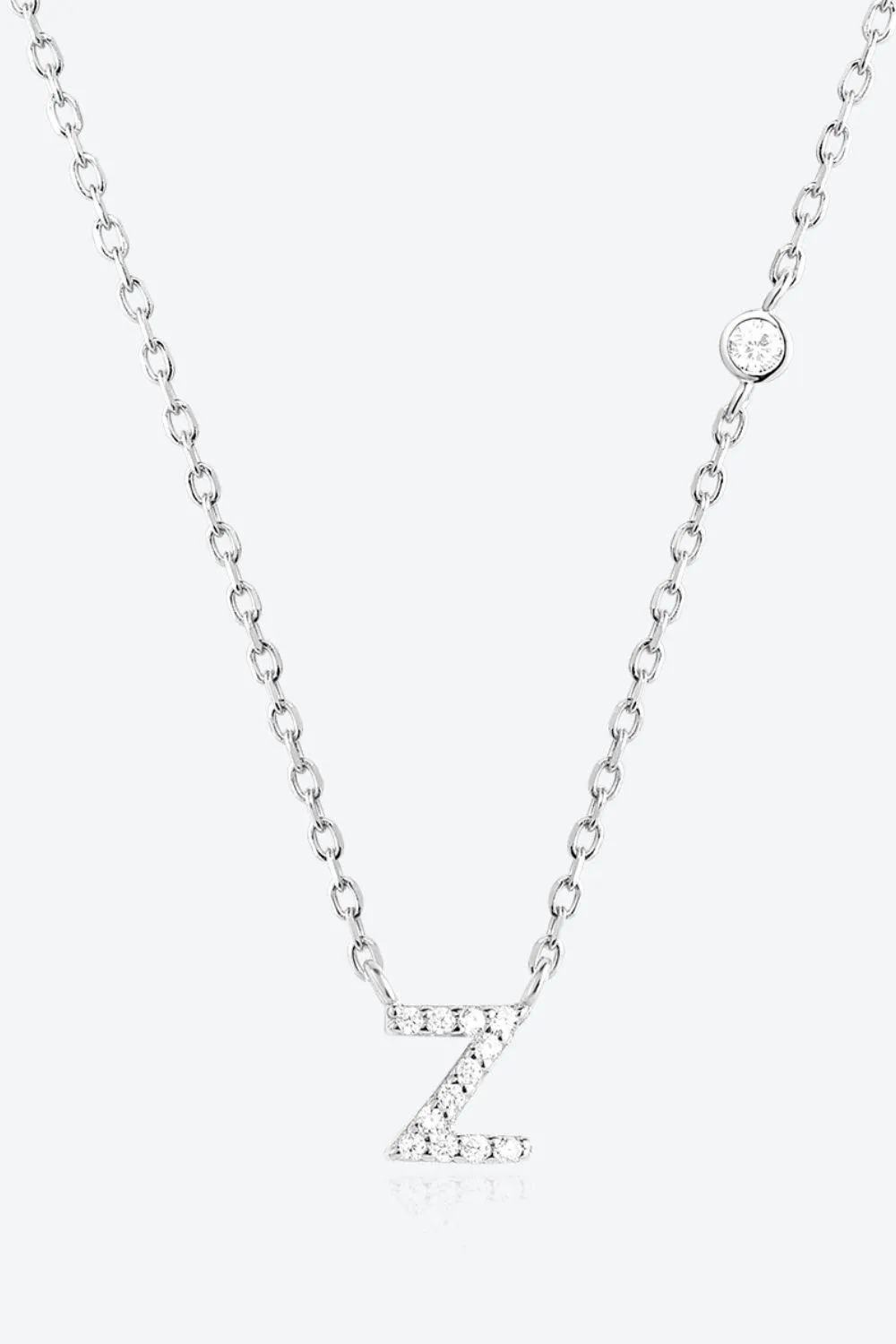 V To Z Zircon 925 Sterling Silver Necklace