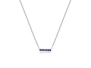 White Gold Sapphire Bar Pendant