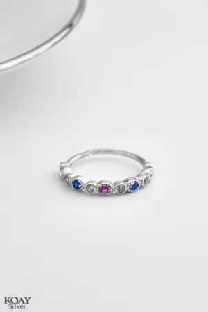 Zircon Ring (041-Pink & Blue)